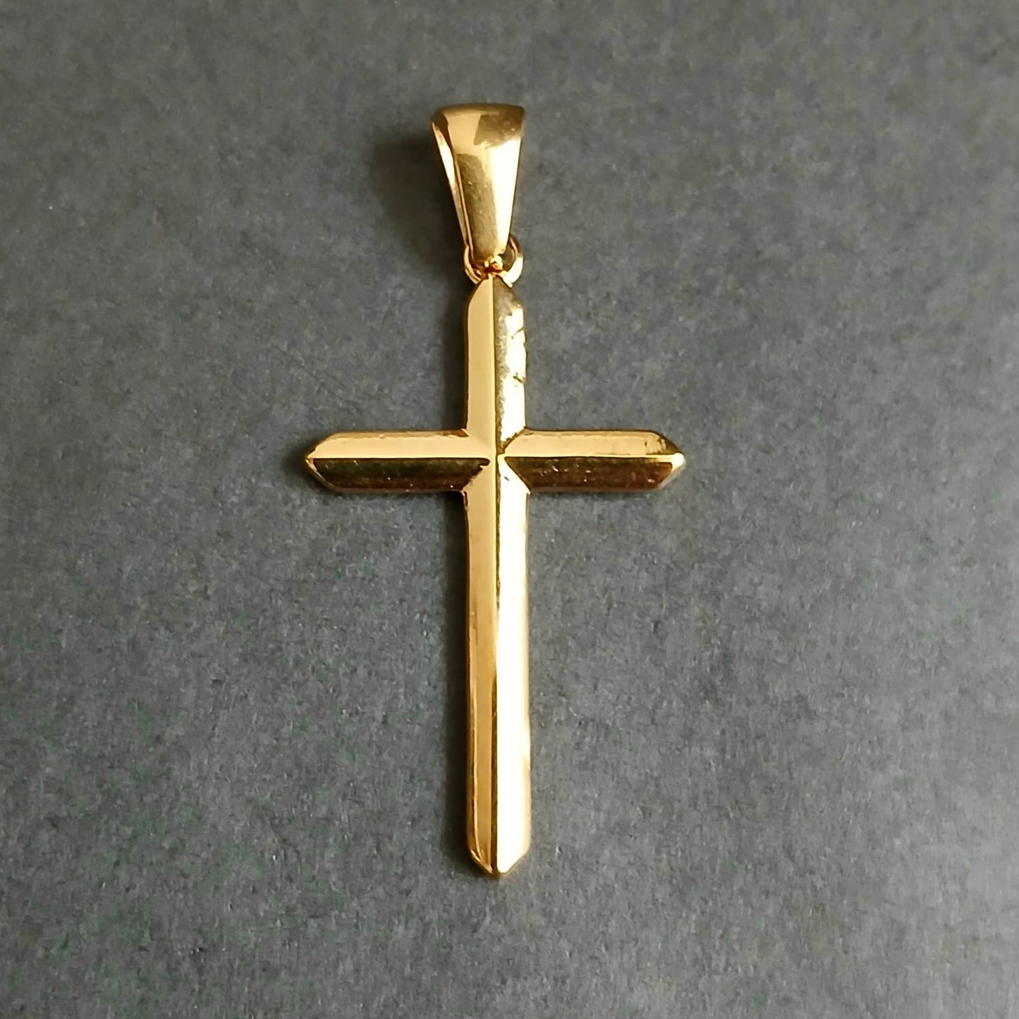 Elegante Cadena eslabon + pulsera de malla + dijen cruz Hombre